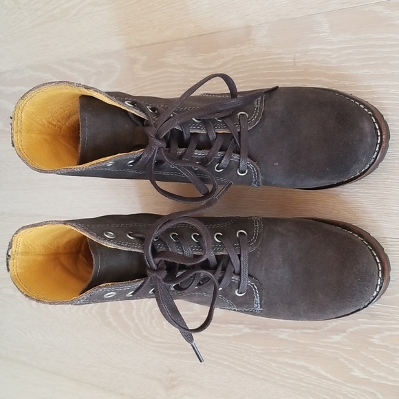 Frye Sabrina 6G Campus Lace Up Boots in Dark Brown Suede Leather - Picture 2 of 8